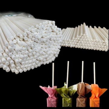 Set 50 betisoare acadele, lollipops, reutilizabile, termo-rezistente, Albe - 15 cm