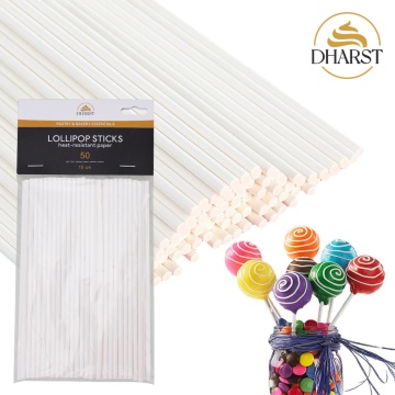 Set 50 betisoare pentru acadele (lollipops), din hârtie termorezistentă, reutilizabile – 15 cm – Dharst
