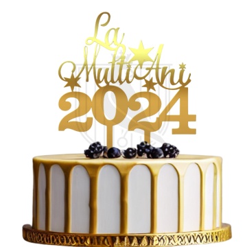 Topper pentru tort "La multi ani 2024" Cp