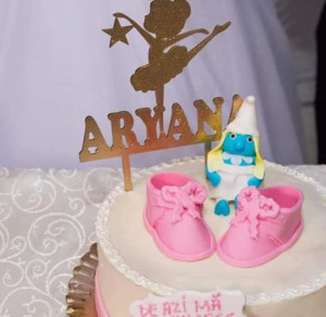 Topper pentru Tort Personalizat cu Nume  - balerina N I
