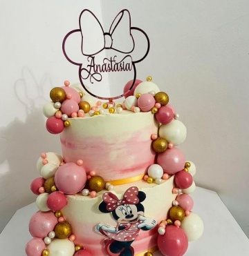 Topper pentru Tort Personalizat cu Nume Minnie C - Img 2