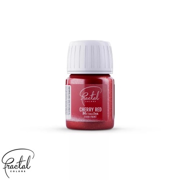 Vopsea Alimentară Metalică pentru pictat Cherry Red – 30ml – Fractal Colors