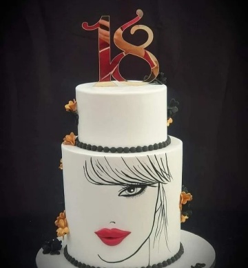 Cake Topper „18” – Auriu/Argintiu – 13 x 20 cm – Dharst