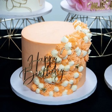 Cake Topper „Happy Birthday” FPa – Auriu/Argintiu – 12,5 x 9,5 cm – Dharst