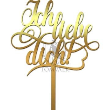 Cake topper "Ich liebe dich"