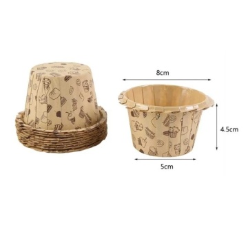 Chese Rotunde cu Pereți Drepți din Hârtie Kraft pentru Muffins și Cupcakes – Model T200107, Set 12 buc