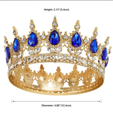Coronita aurie din metal cu perle - 12,4 x 5,4 cm