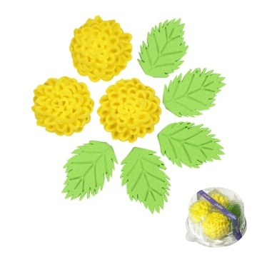 Decoratiuni comestibile din zahar - set Crizanteme - GALBEN