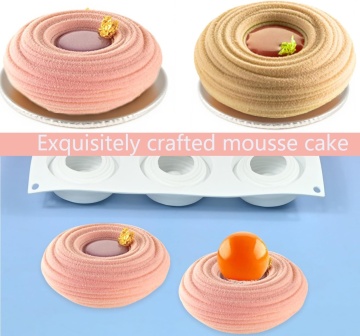Formă din Silicon 3D pentru Prăjituri și Mousse - „Zen Nest” - 6 cavitati - T15016