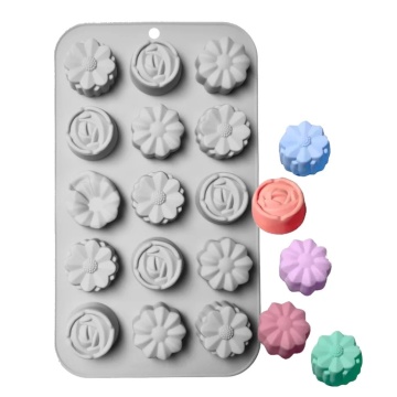 Forma silicon 15 cavitati - Mix flori - T13632