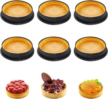 Set 6 rame microperforate pentru tarte - Rotunde