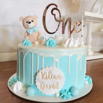Topper pentru tort "One" pentru prima aniversare a copilului