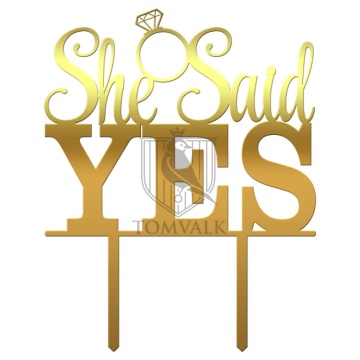 Topper pentru tort "She said yes" II