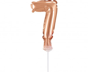 Topper tort balon cifra 7 Rosegold - Img 1