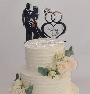 Topper tort nunta personalizat "Mr&Mrs" ICF - Img 1