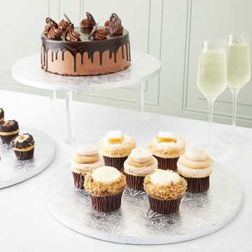 Cake drum rotund Argintiu- 30 cm - pachet 5 buc.