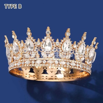 Coronita aurie din metal cu perle - 12,4 x 5,4 cm