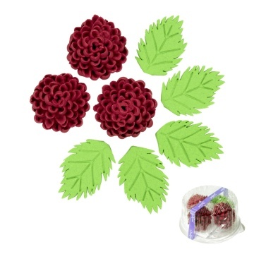 Decoratiuni comestibile din zahar - set Crizanteme - BORDO