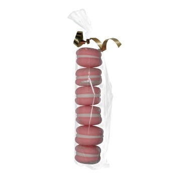 Decoratiuni comestibile din zahar - set Macarons RozArgintiu