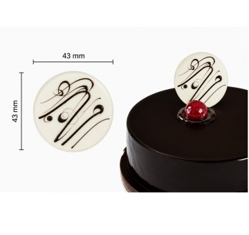 Decoratiuni din ciocolata - disc decor alb/negru - cutie 288 buc