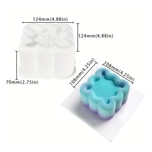 Formă din silicon - Bento Cake - Patrat – 12,4 × 12,4 × 7 cm