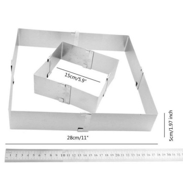 Forma reglabila tort patrate/dreptunghi - 15 cm - 28 cm - H 5cm - Img 3