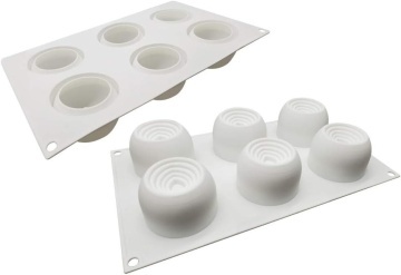 Formă silicon cu 6 alveole – Vortex Hearts – 29,5 × 17,2 cm
