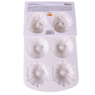Forma Silicon pentru briose - Flori - 6 alveole, 3 modele - T14164