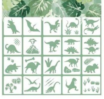Pachet 20 Sabloane decorative tort, Dinozauri