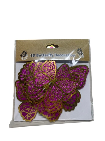 Set 12 decoratiuni fluturi cu efect 3d 