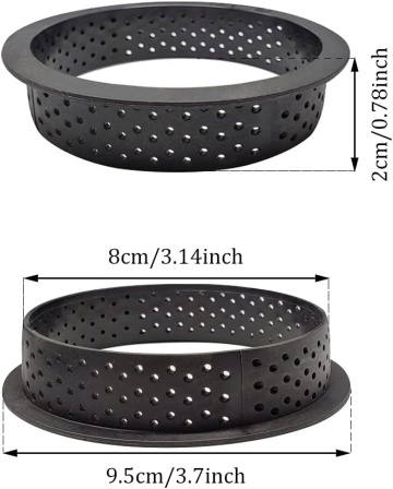 Set 6 rame microperforate pentru tarte - Rotunde