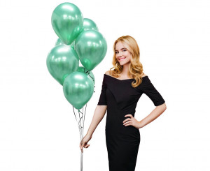 Set 7 baloane latex 30 cm - Verde Platinat - Img 2