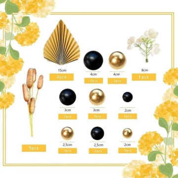 Set pentru ornat torturi – Negru & Auriu – 28 piese