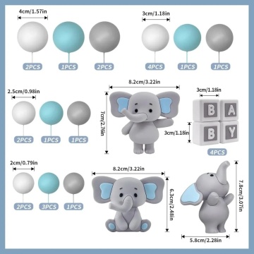 Set pentru ornat torturi - Baby elefant, 28 piese - T090591