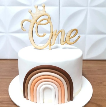 Topper pentru tort "One" pentru prima aniversare a copilului
