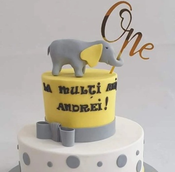 Topper pentru tort "One" pentru prima aniversare a copilului