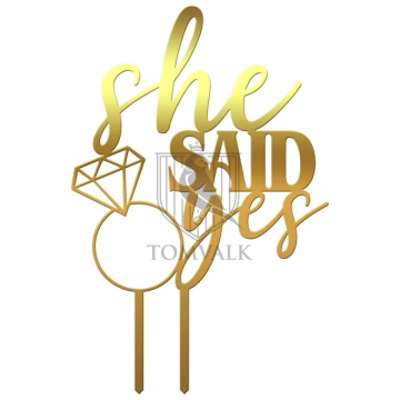 Topper pentru tort "She said yes" III