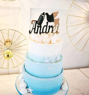 Topper personalizat pentru tort botez Nume 