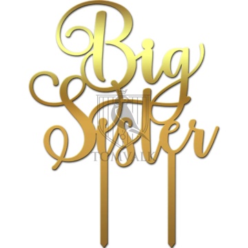 Topper tort „Big sister” – decor adorabil pentru anunțuri de familie
