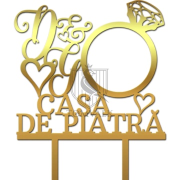 Topper tort nunta "Casa de piatra" I2x