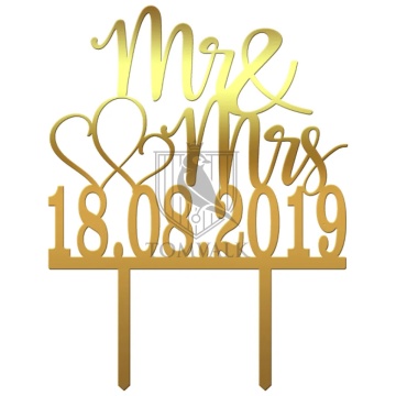 Topper tort nunta Mr&Mrs DT