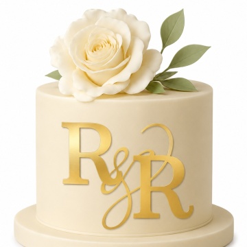 Topper tort nunta personalizat, fara picioruse - R2