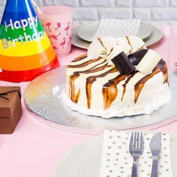 Cake drum rotund Argintiu- 30 cm - pachet 5 buc.