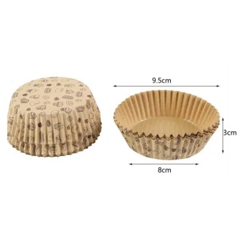 Chese Rotunde din Hârtie Kraft pentru Muffins și Cupcakes – Model T200101, Set 20 buc