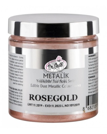 Colorant Pudra Metalizat - Dr. Gusto - 50 g - ROSEGOLD