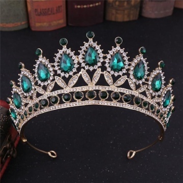 Coronita aurie din metal cu Albastru Turcoaz – Ø15,5 cm | H 6,5 cm