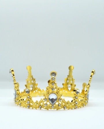 Coronita aurie din metal cu perle - 12,5 x 6 cm - Img 4