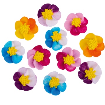 Decoratiuni comestibile din zahar - set 11 buc. "Violete"
