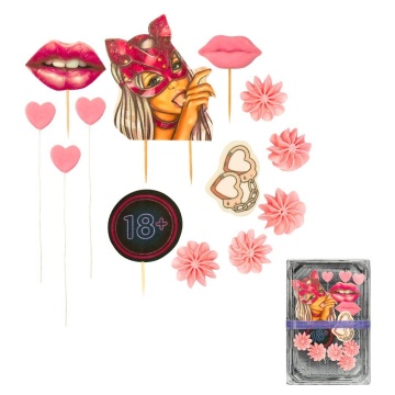 Decoratiuni comestibile din zahar - set "Adult 18+" B