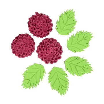 Decoratiuni comestibile din zahar - set Crizanteme - FUCSIA